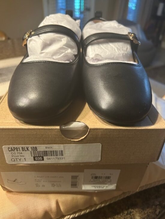 Coach Shoes - Coach Black C Rivet Leather Mary Jane Flats